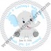 Blue and Grey Elephant Baby Shower stickers,thank you tags,(7ebb)